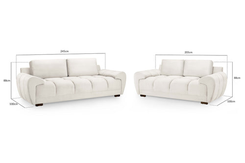 Cloud Sofa Cream 3+2 Set - Sofa Sloth