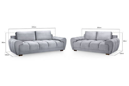 Cloud Sofa Grey 3+2 Set - Sofa Sloth