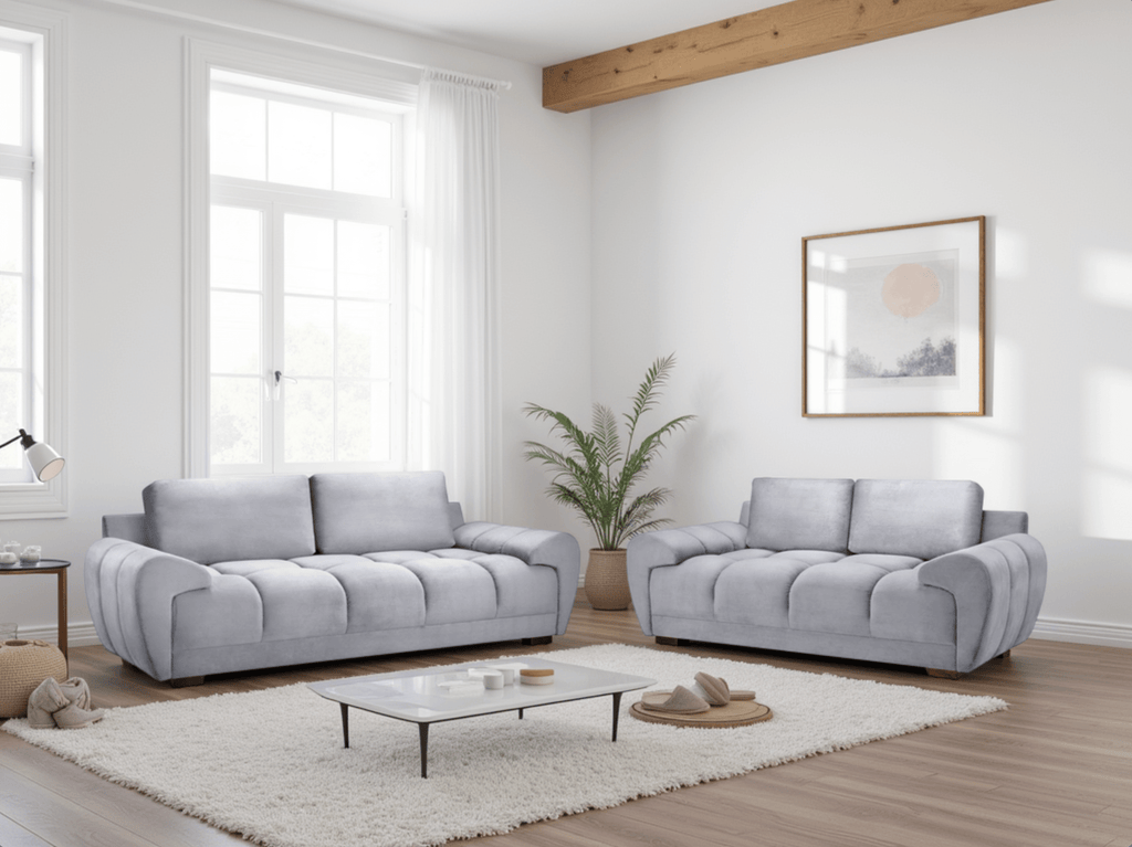 Cloud Sofa Grey 3+2 Set - Sofa Sloth