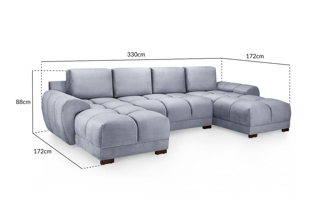 Cloud Sofa Grey U Shape Corner