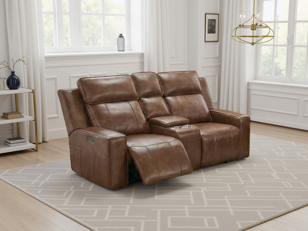 Coco Electric Recliner Sofa Brown 2 Seater