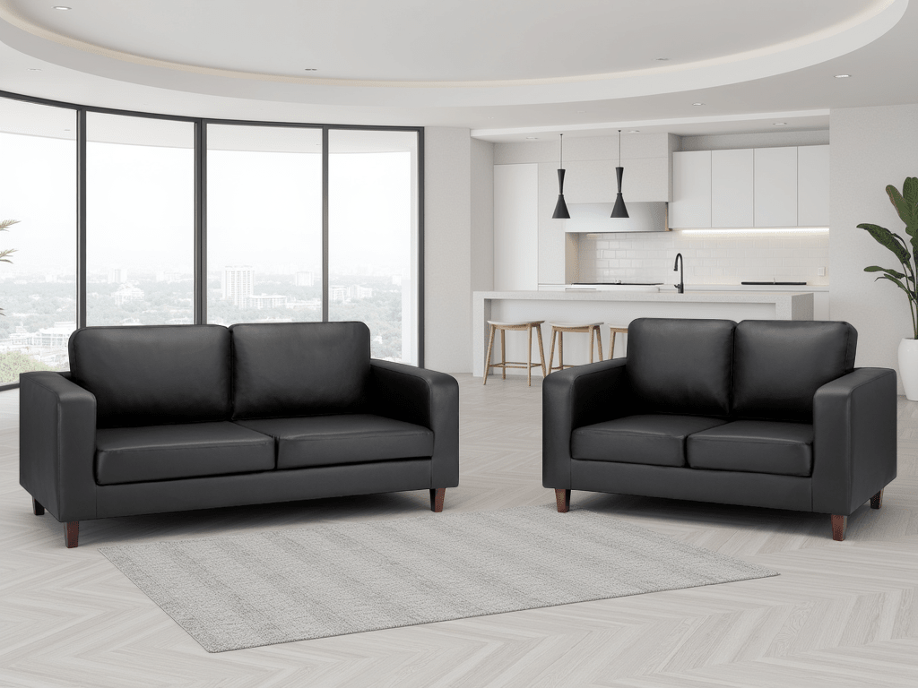 Drift Sofa Black 3+2 Set - Sofa Sloth