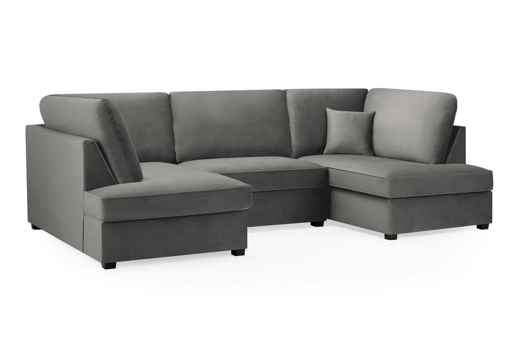 Eden Sofa Plush Grey U Shape Corner
