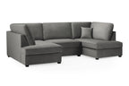 Eden Sofa Plush Grey U Shape Corner