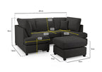 Eden Classic Sofa Black U Shape Corner
