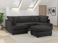 Eden Classic Sofa Black U Shape Corner