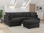 Eden Classic Sofa Black U Shape Corner