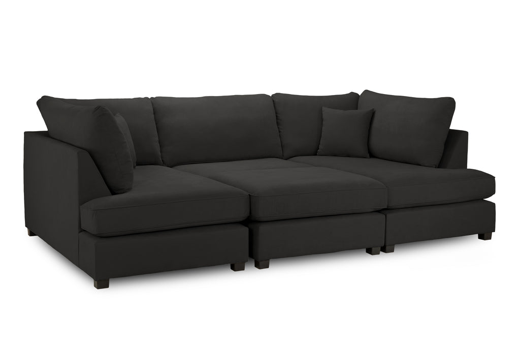Eden Classic Sofa Black U Shape Corner