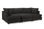 Eden Classic Sofa Black U Shape Corner
