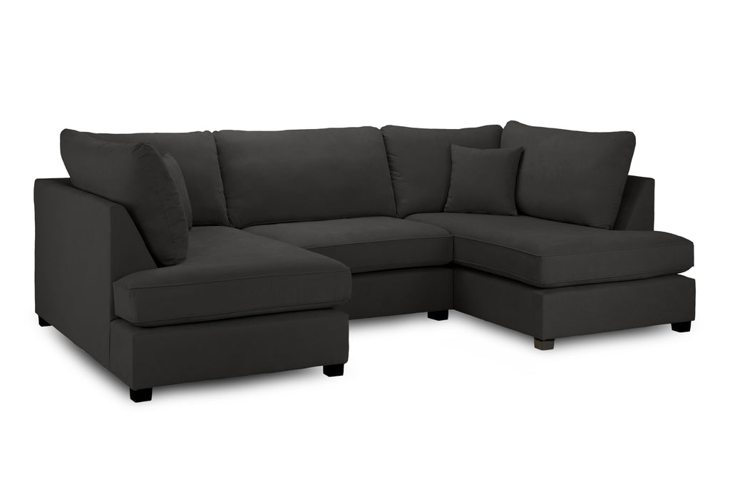 Eden Classic Sofa Black U Shape Corner