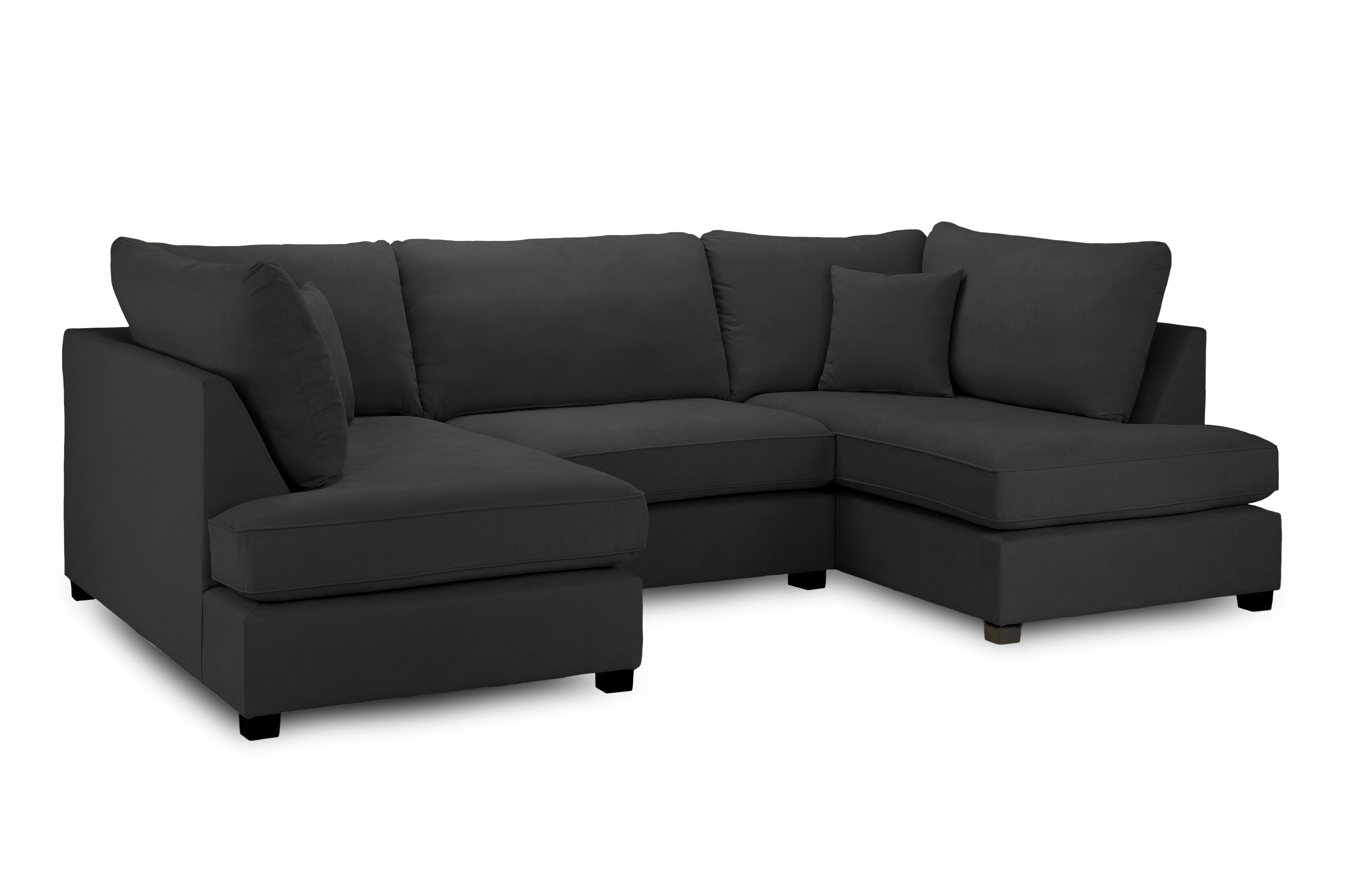 Eden Classic Sofa Black U Shape Corner