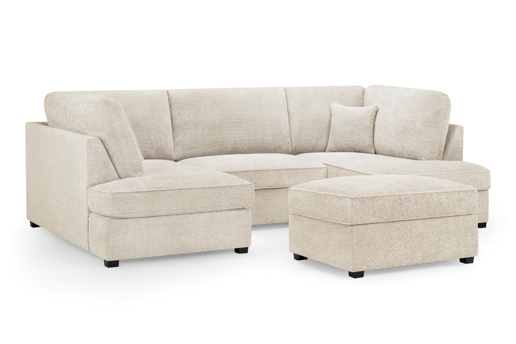 Eden Sofa Boucle Beige U Shape Corner