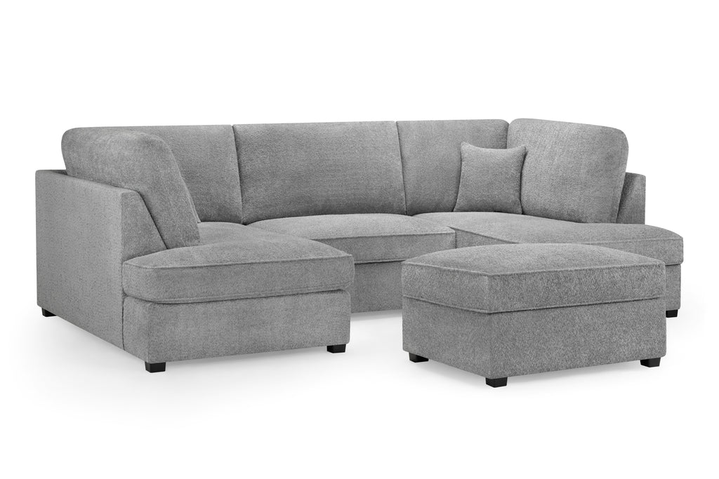 Eden Sofa Boucle Grey U Shape Corner