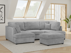 Eden Sofa Boucle Grey U Shape Corner