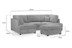 Eden Sofa Boucle Grey U Shape Corner