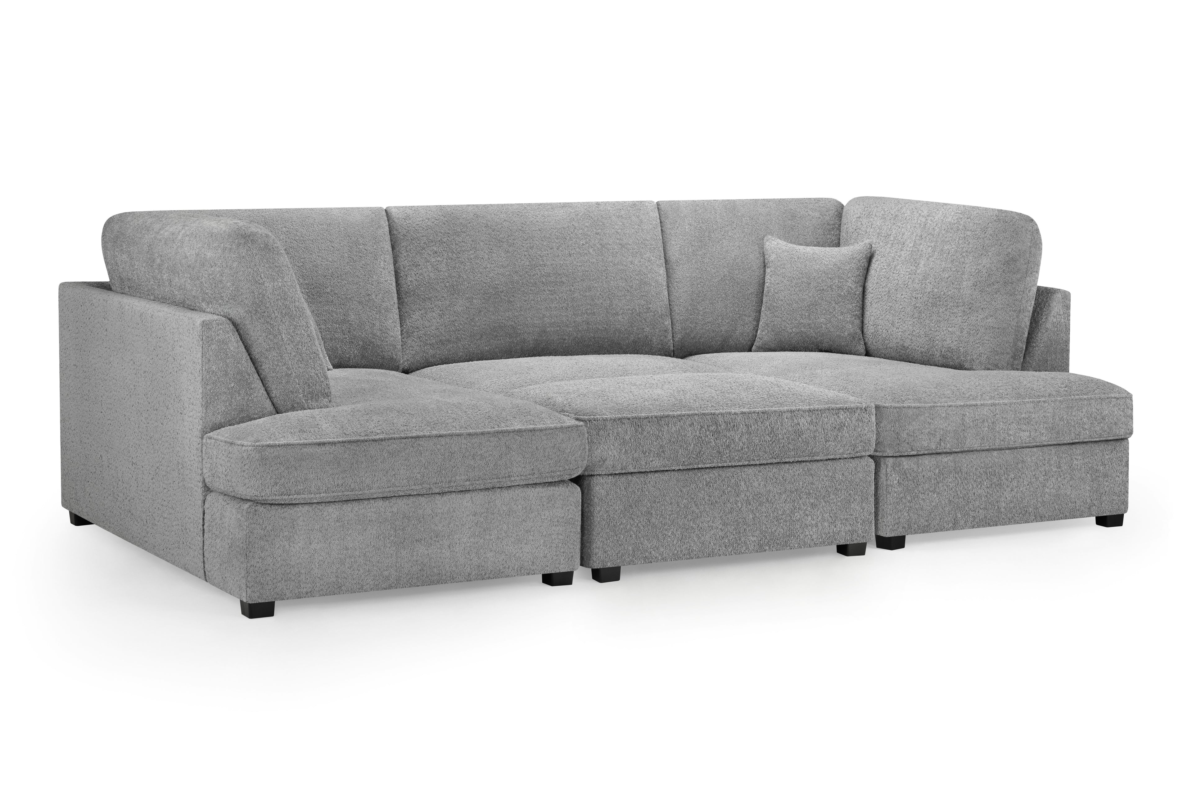 Eden Sofa Boucle Grey U Shape Corner