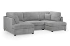 Eden Sofa Boucle Grey U Shape Corner