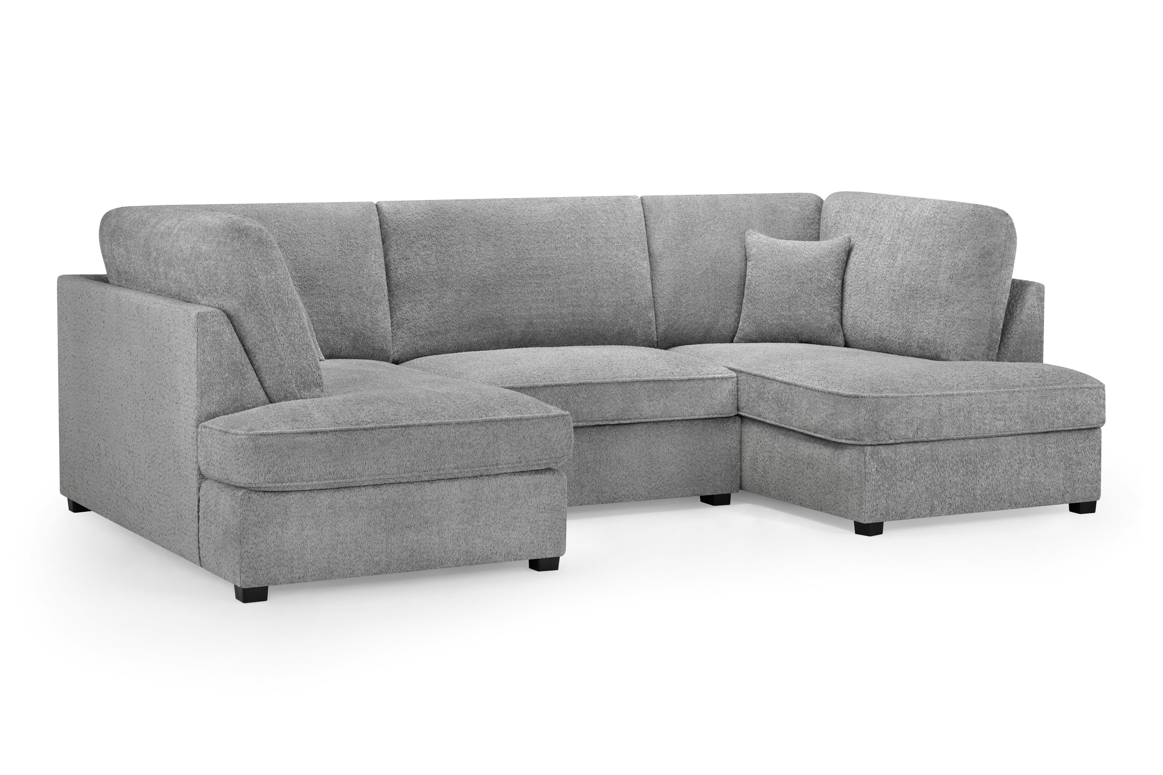 Eden Sofa Boucle Grey U Shape Corner