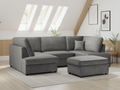 Eden Sofa Plush Grey U Shape Corner