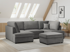 Eden Sofa Plush Grey U Shape Corner