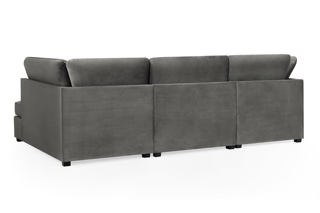 Eden Sofa Plush Grey U Shape Corner