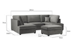Eden Sofa Plush Grey U Shape Corner