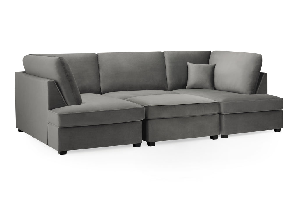 Eden Sofa Plush Grey U Shape Corner