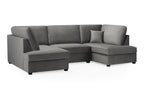 Eden Sofa Plush Grey U Shape Corner
