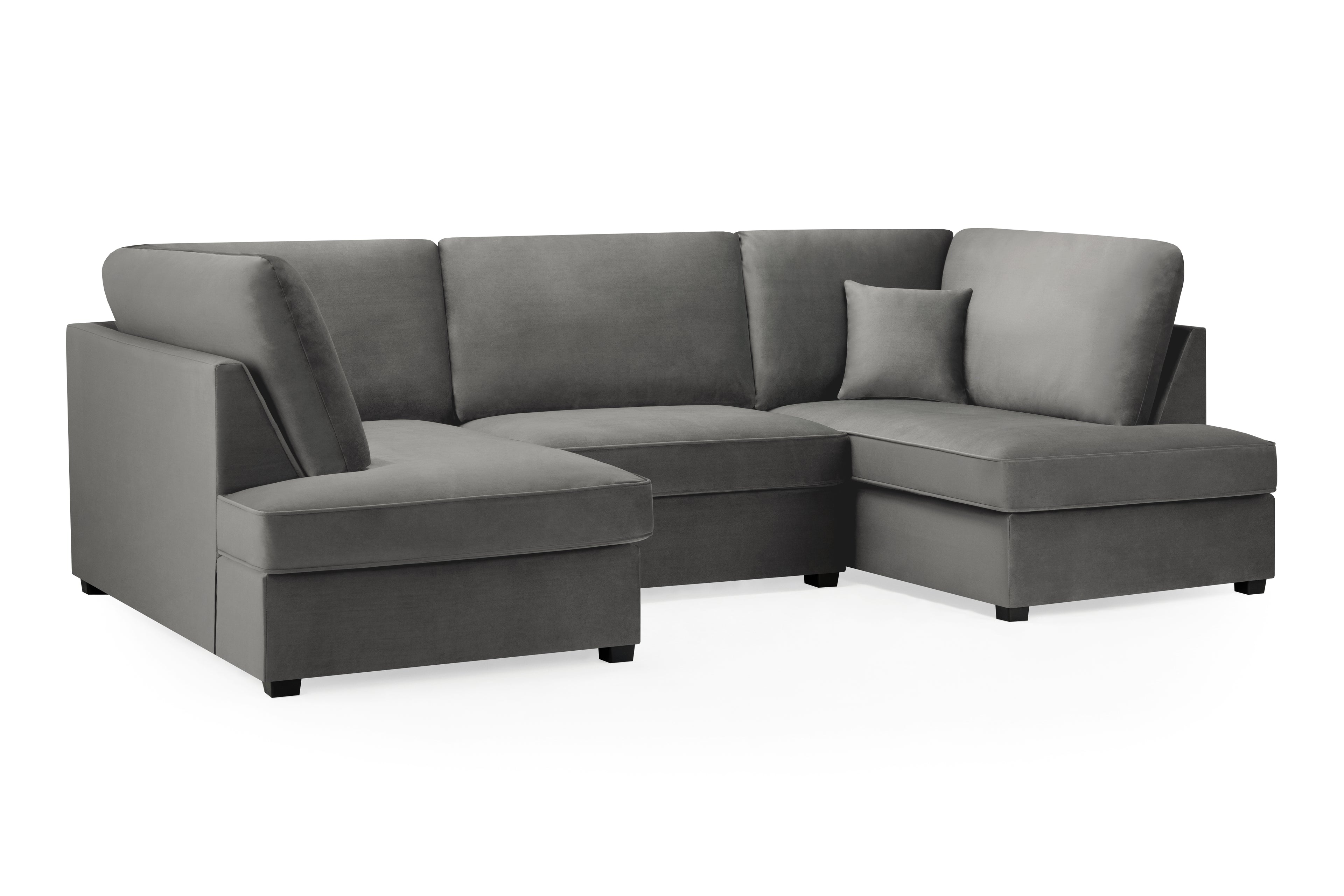 Eden Sofa Plush Grey U Shape Corner