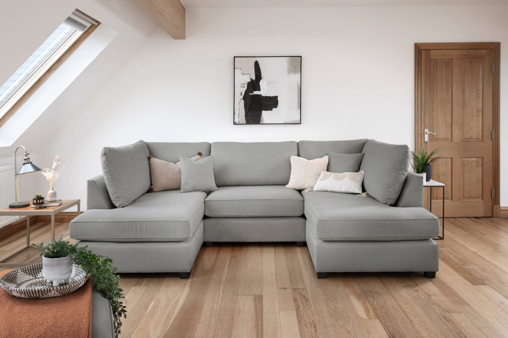 Eden Classic Sofa Grey U Shape Corner