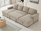 Float Sofabed Beige U Shape Corner - Sofa Sloth