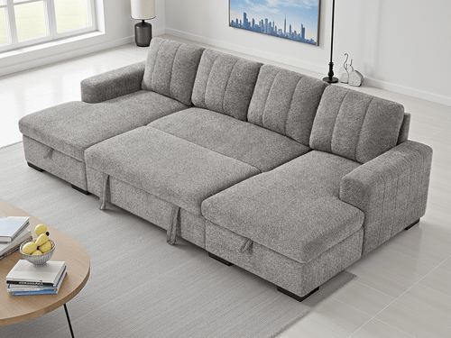 Float Sofabed Grey U Shape Corner - Sofa Sloth