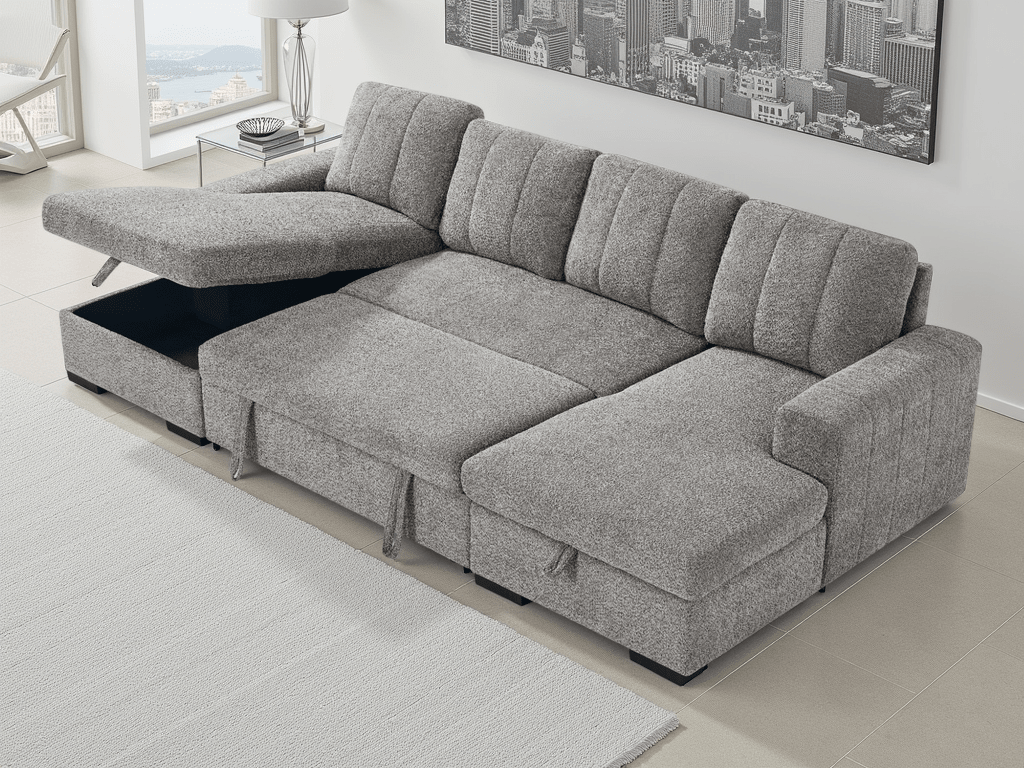 Float Sofabed Grey U Shape Corner - Sofa Sloth