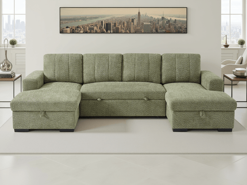 Float Sofabed Green U Shape Corner - Sofa Sloth
