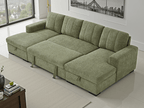 Float Sofabed Green U Shape Corner - Sofa Sloth