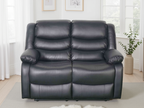 Floresta Manual Recliner Sofa Black 2 Seater