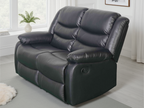 Floresta Manual Recliner Sofa Black 2 Seater