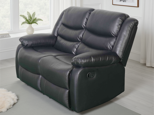 Floresta Manual Recliner Sofa Black 2 Seater