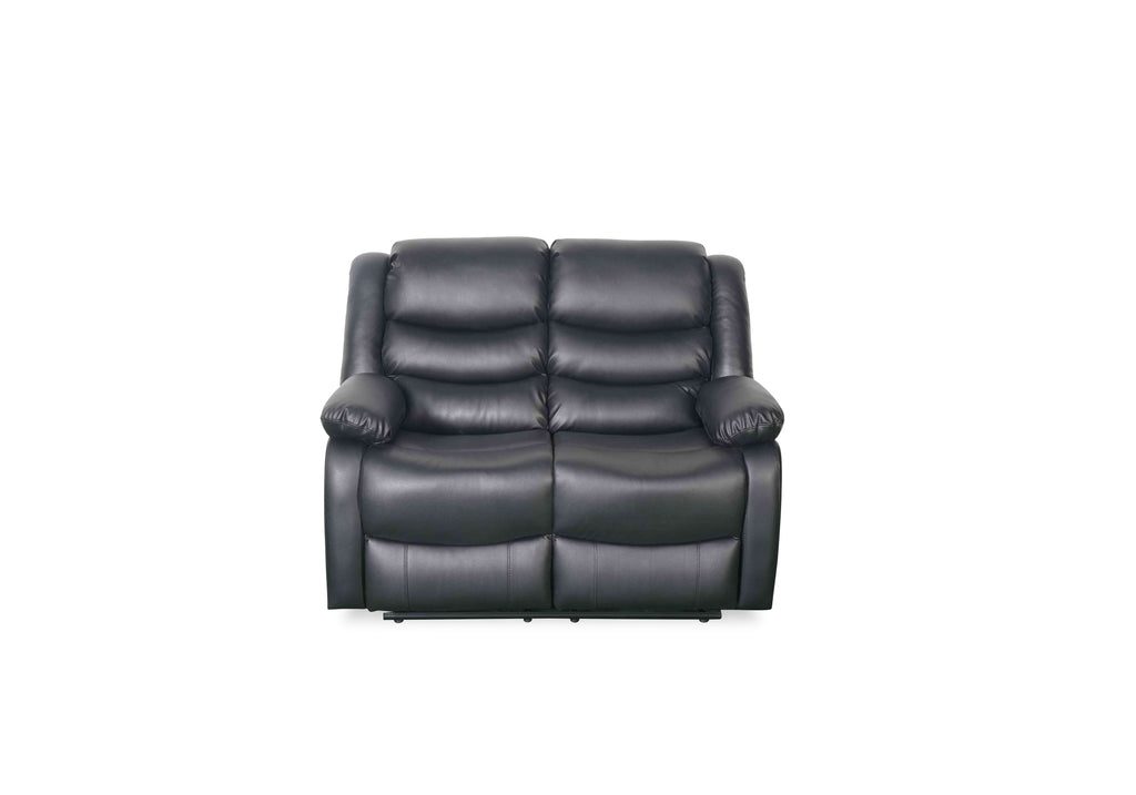 Floresta Manual Recliner Sofa Black 2 Seater