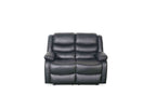 Floresta Manual Recliner Sofa Black 2 Seater