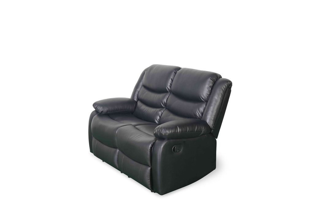 Floresta Manual Recliner Sofa Black 2 Seater