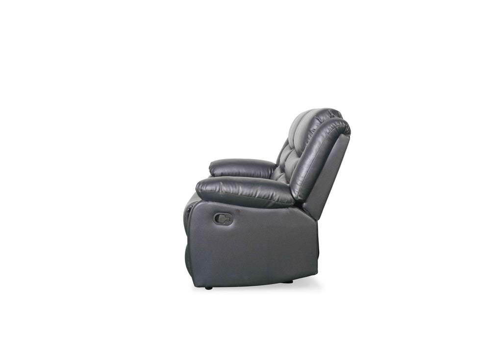 Floresta Manual Recliner Sofa Black 2 Seater