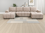 Essence Luxury Beige U Shape Corner Sofabed - Sofa Sloth