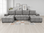 Essence Luxury Grey U Shape Corner Sofabed - Sofa Sloth