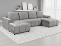 Essence Luxury Grey U Shape Corner Sofabed - Sofa Sloth