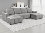 Essence Luxury Grey U Shape Corner Sofabed - Sofa Sloth