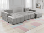 Essence Luxury Grey U Shape Corner Sofabed - Sofa Sloth