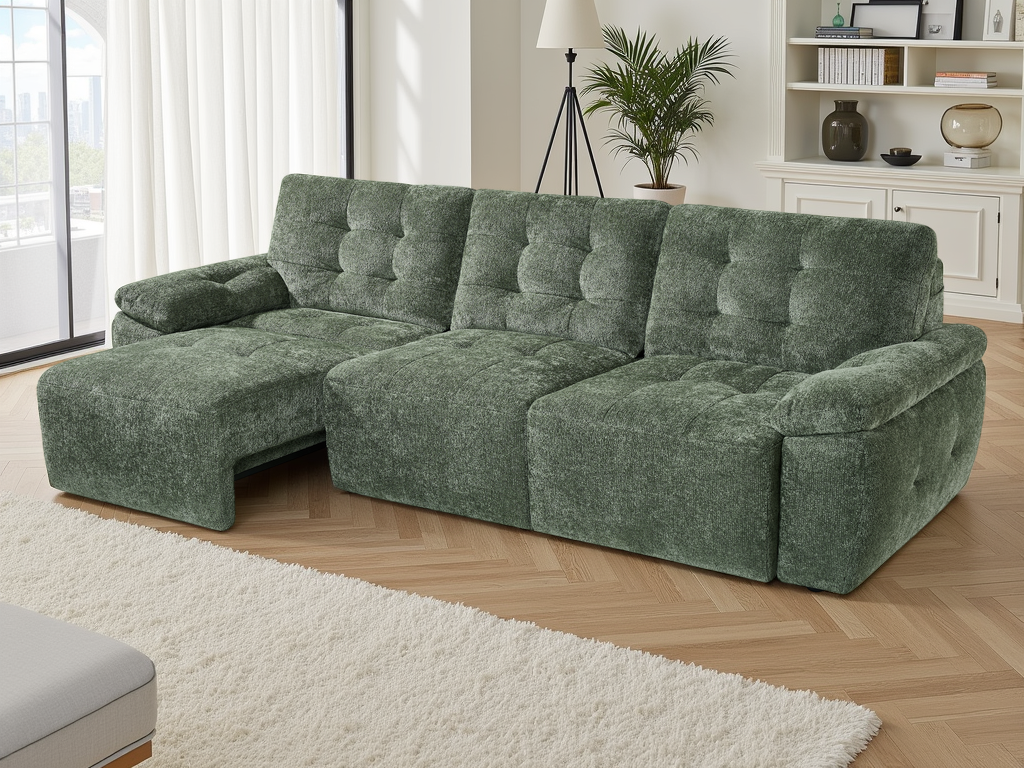 Dune Electric Sofabed Green 3 Seater