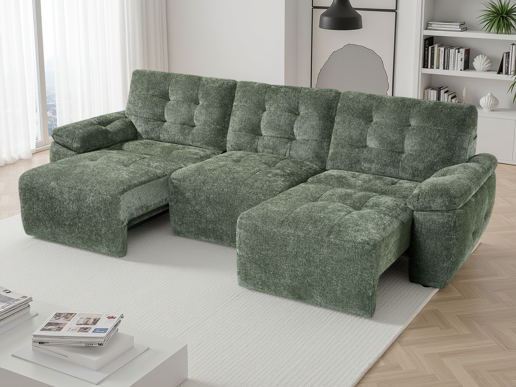 Dune Electric Sofabed Green 3 Seater