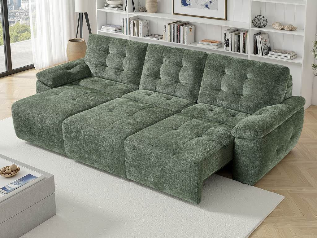 Dune Electric Sofabed Green 3 Seater